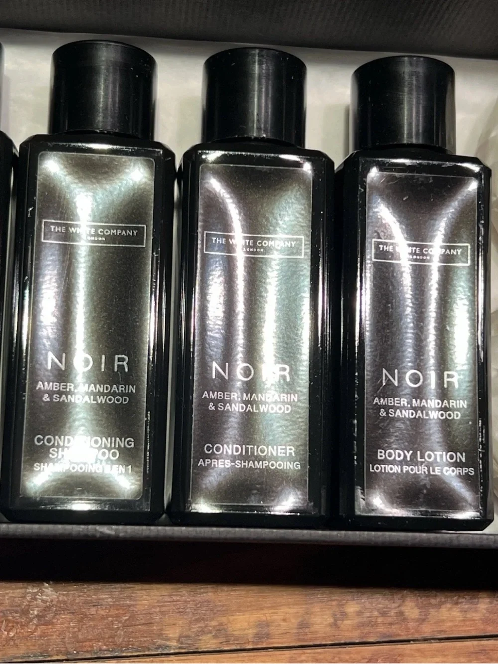 The White Company London Noir bath & body Travel Size Gift Set Box